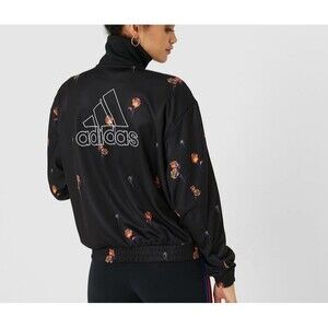 Adidas Women's Floral Track Full Zip Jacket GE0314 Black Size XL